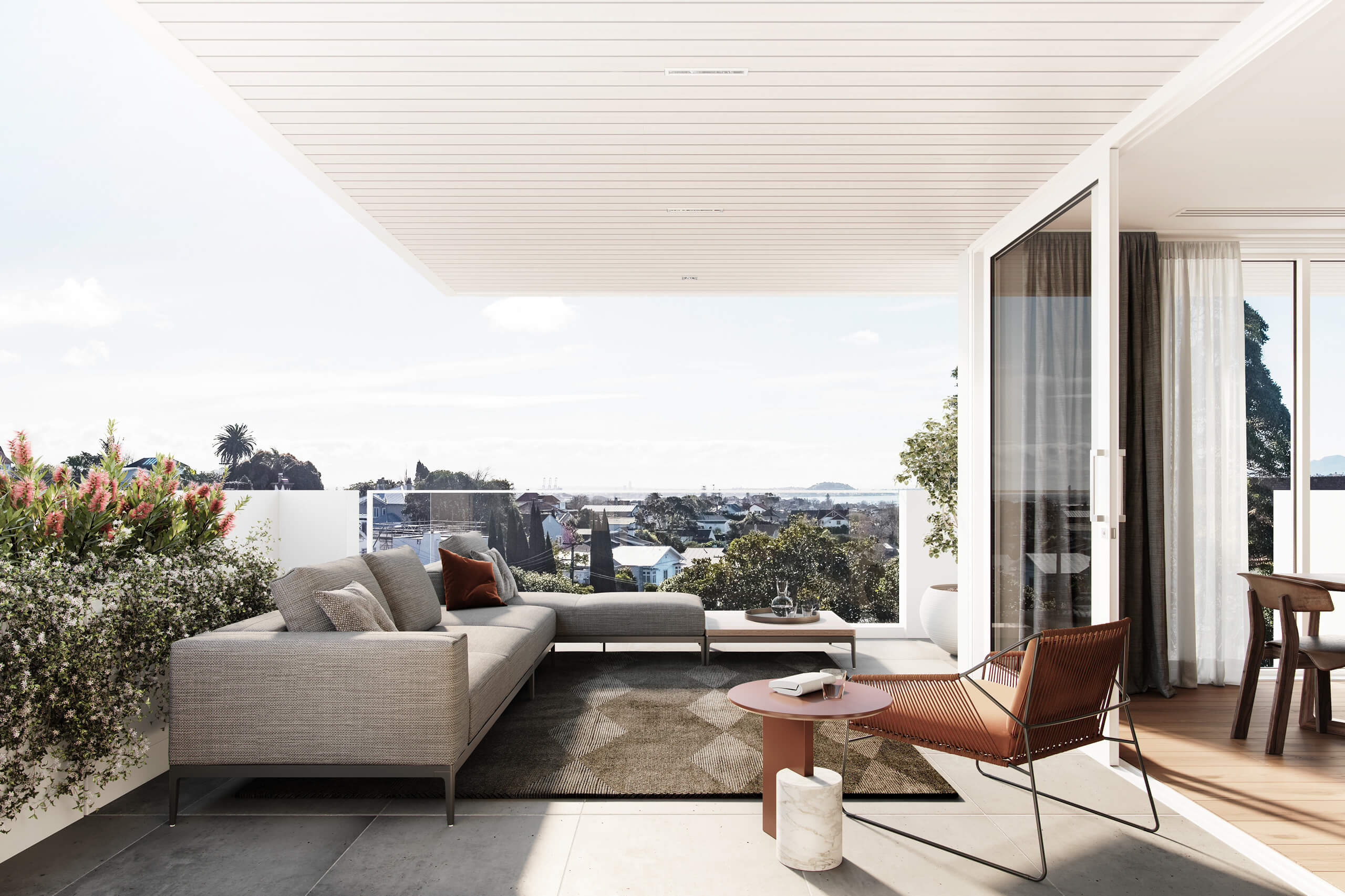 Wairua Remuera penthouse apartment balcony view