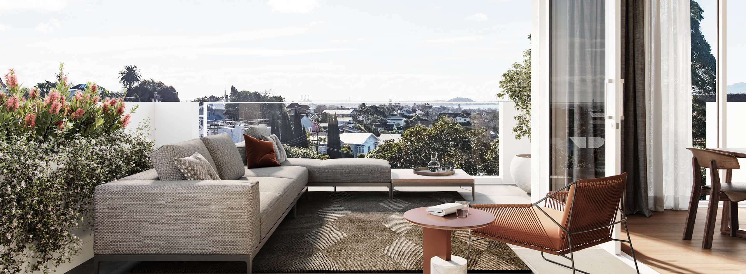 Wairua Remuera penthouse apartment balcony view