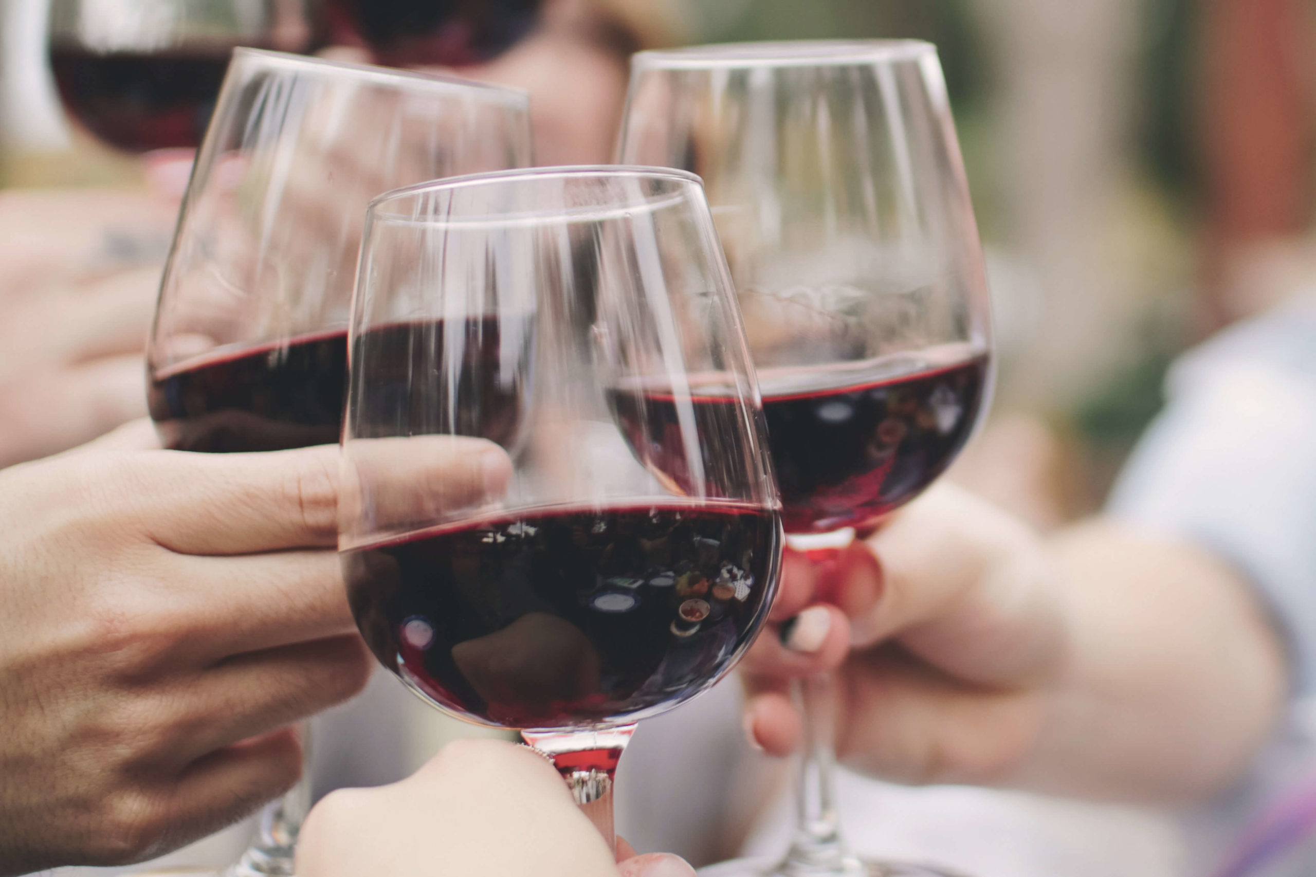 People drinking wine